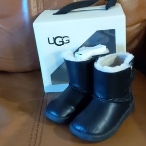 Baby Black Leather UGG boots